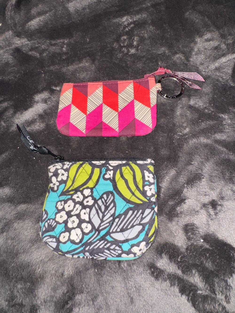 Vera Bradley Pink Geometric Coin Purse with Keyring Small Accessory